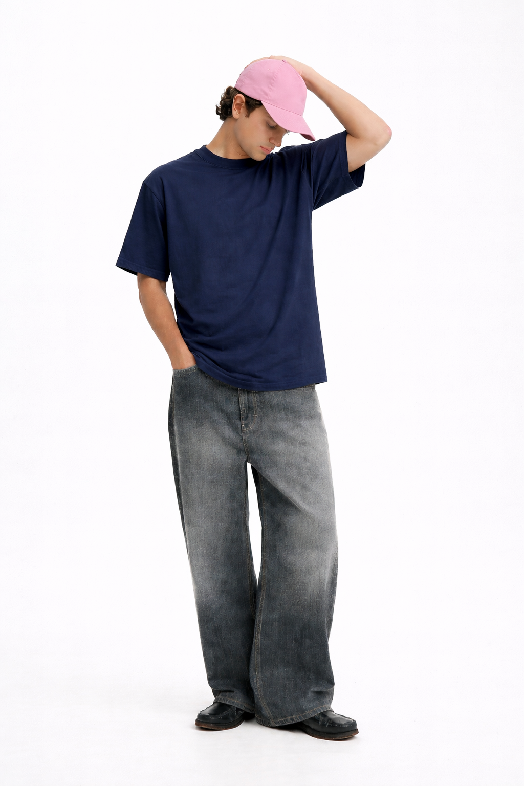 NAVY BLUE HEAVYWEIGHT OVERSIZED T-SHIRT