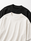 Heavyweight Oversized Black Acid Wash & Off White Pack of 2