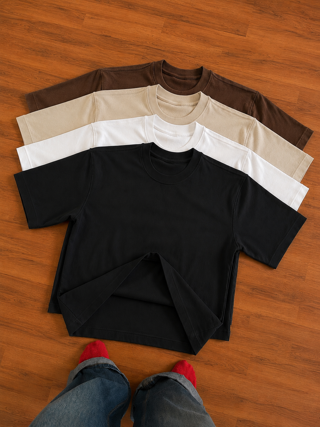Everyday Pack of 4 Black,White,Brown & Beige