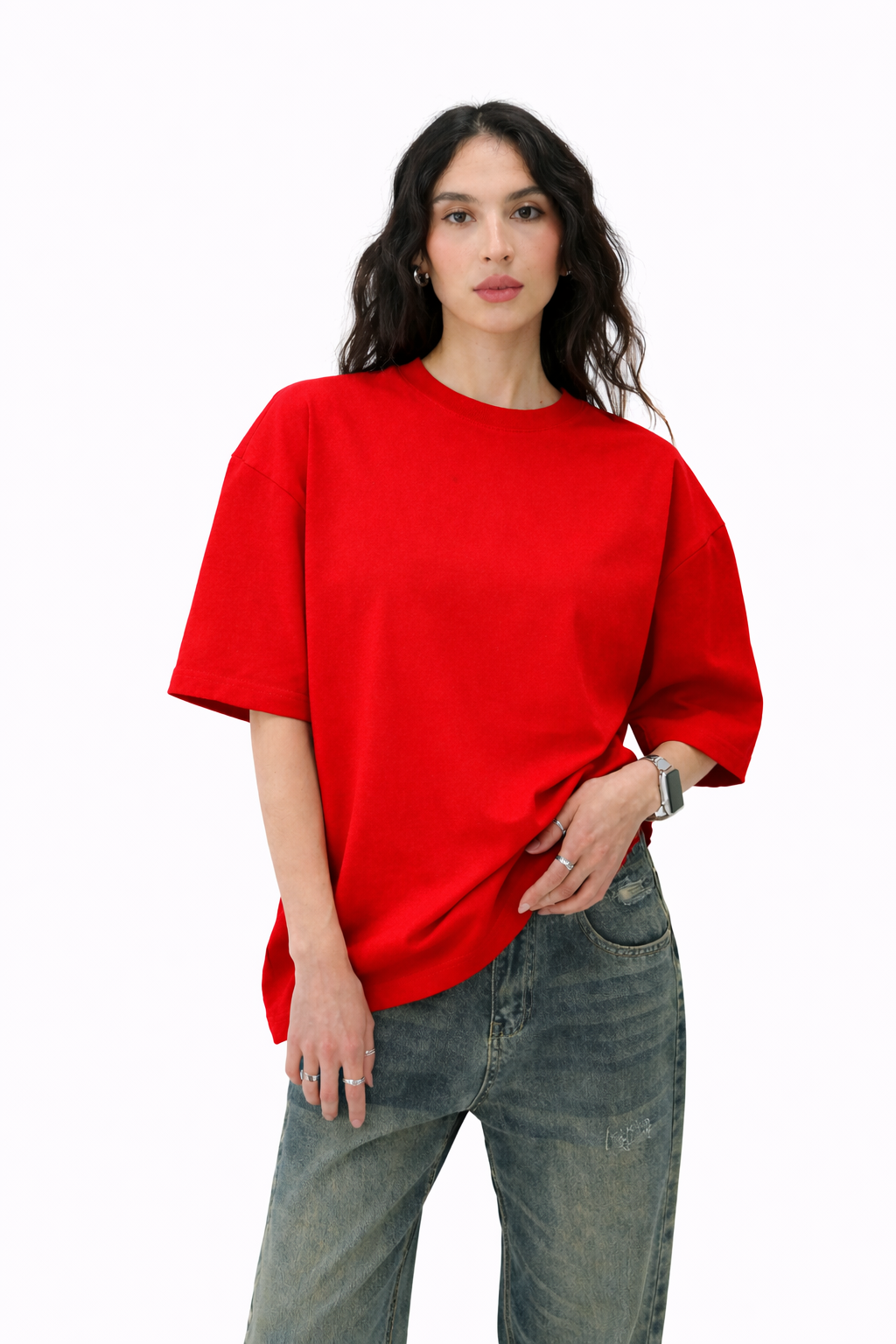 RED HEAVYWEIGHT OVERSIZED T-SHIRT