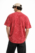 RED ACID WASH Oversized T-SHIRT