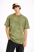 Army Green Acid Wash Oversized T-Shirt