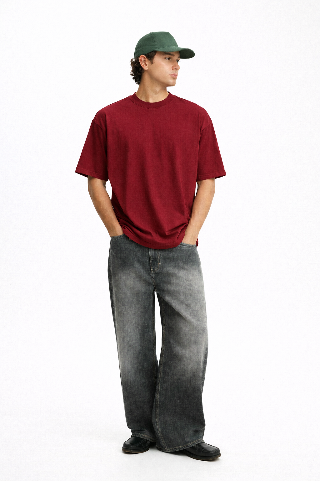 MAROON HEAVYWEIGHT OVERSIZED T-SHIRT