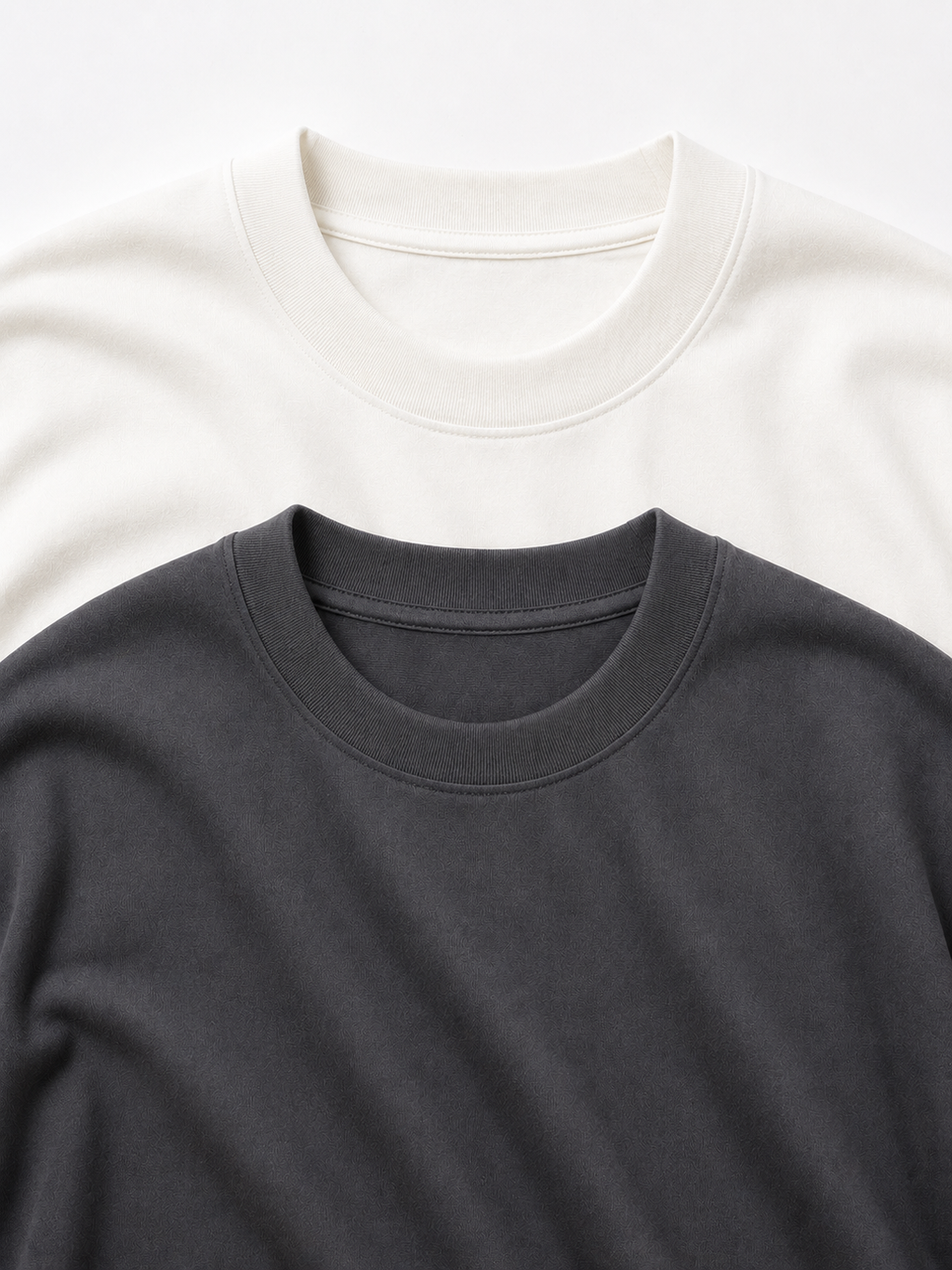 Heavyweight Off White & Charcoal Grey Pack of 2 T-Shirts