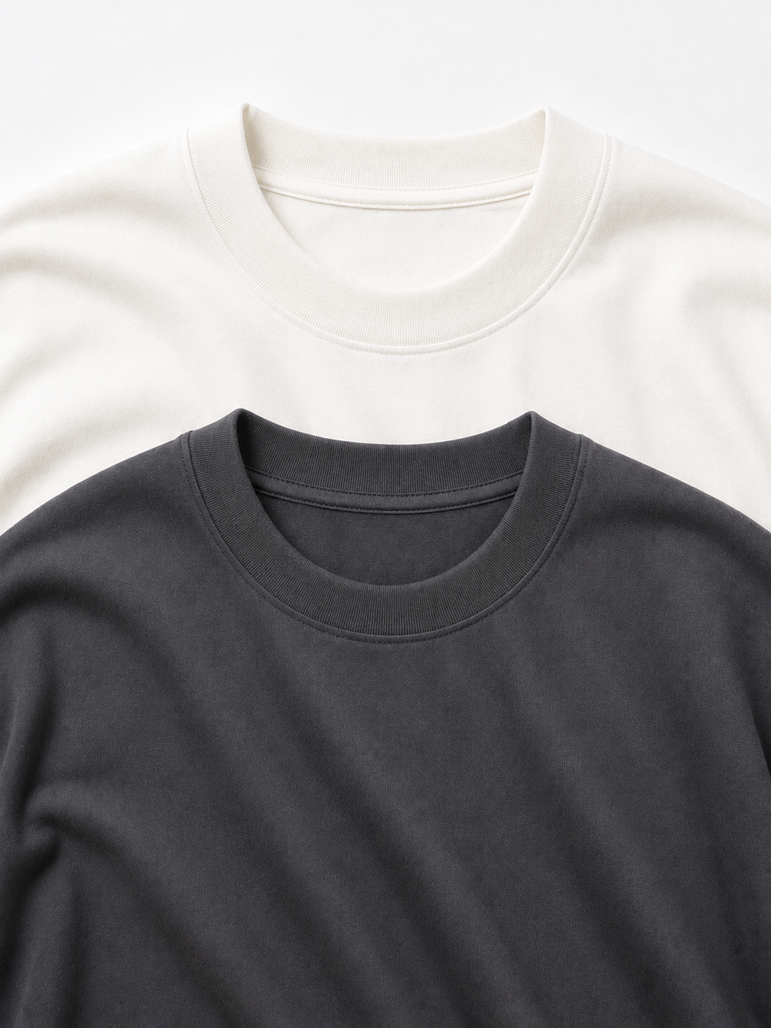 Heavyweight Off White & Charcoal Grey Pack of 2 T-Shirts