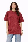 Maroon Heavyweight Acid Wash