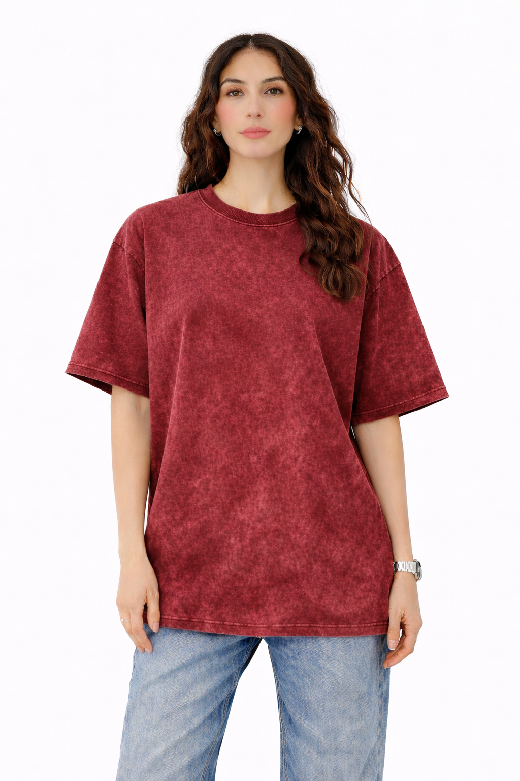 Maroon Heavyweight Acid Wash