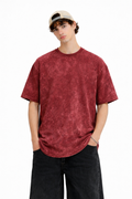 MAROON ACID WASH HEAVYWEIGHT OVERSIZED T-SHIRT