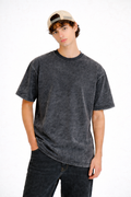 BLACK ACID WASH HEAVYWEIGHT OVERSIZED T-SHIRT