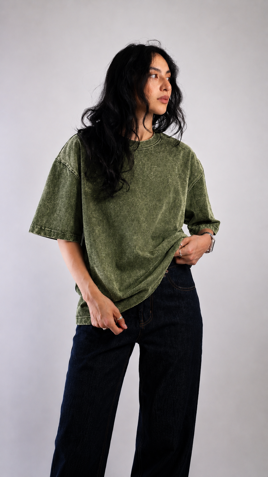Army Green Acid Wash