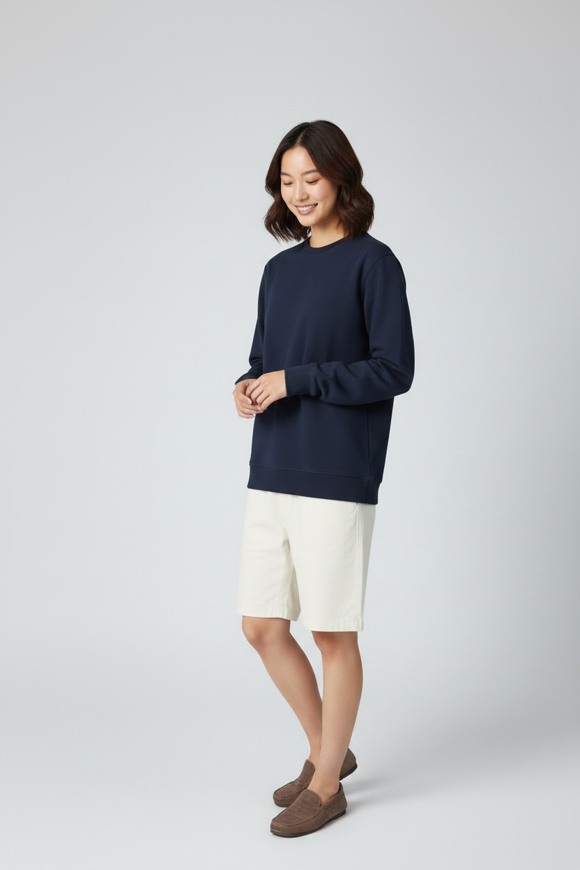 Navy Blue Regular Sweatshirt