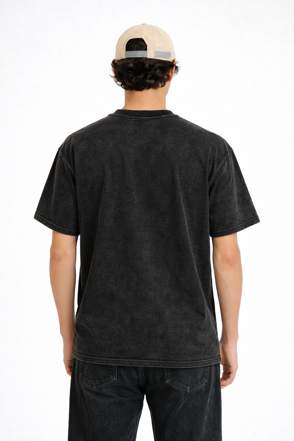 ACID WASH BLACK OVERSIZED T-SHIRT