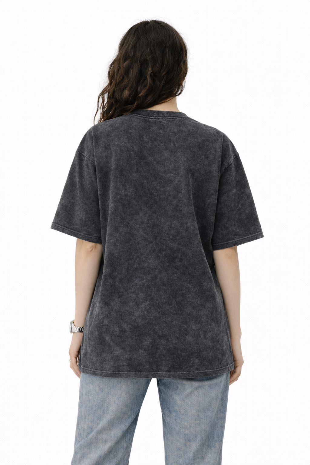 BLACK ACID WASH OVERSIZED T-SHIRT