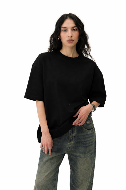 100% Cotton Oversized Black & White Pack of 2 T-Shirts