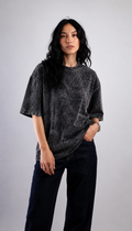 Black Acid Wash Oversized T-Shirt