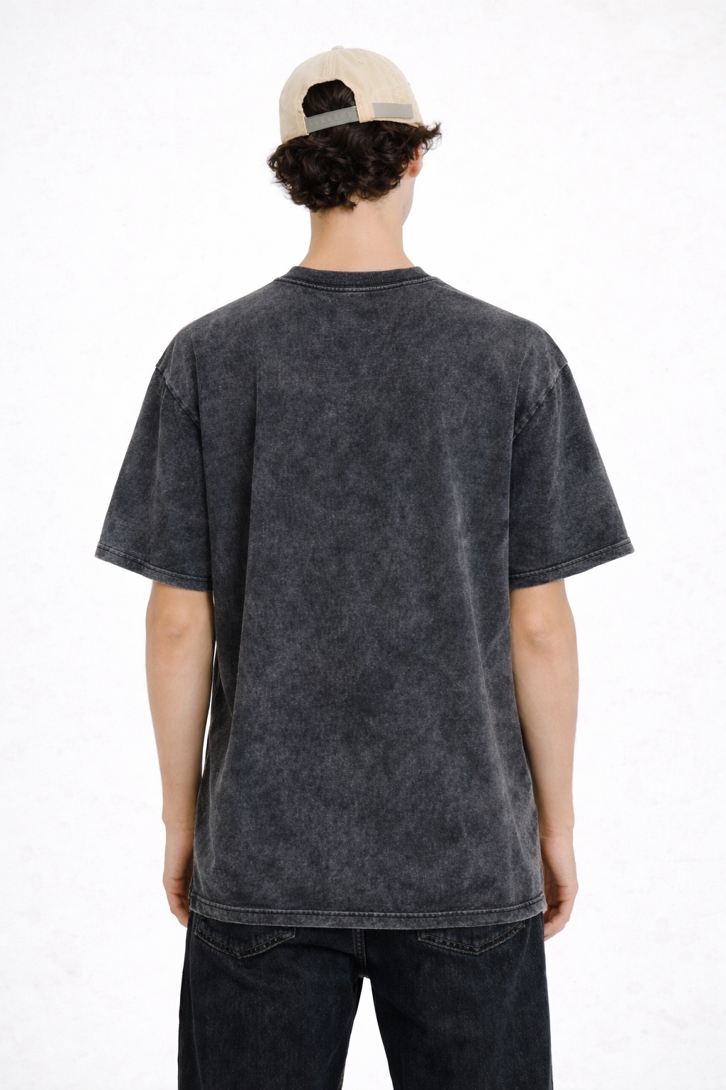 BLACK ACID WASH HEAVYWEIGHT OVERSIZED T-SHIRT