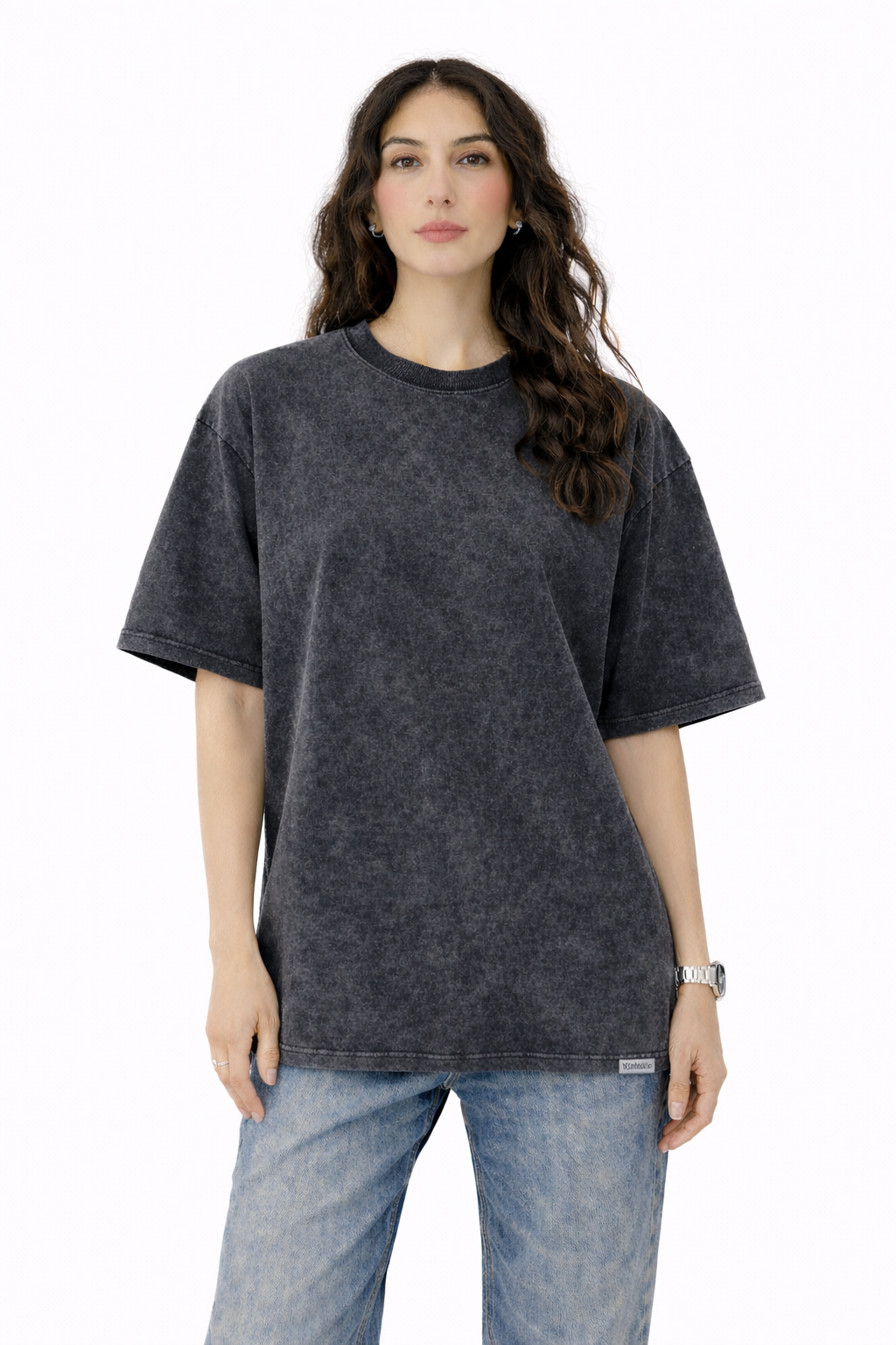 Heavyweight Oversized Pack of 2 Black Acid Wash & Royal Blue
