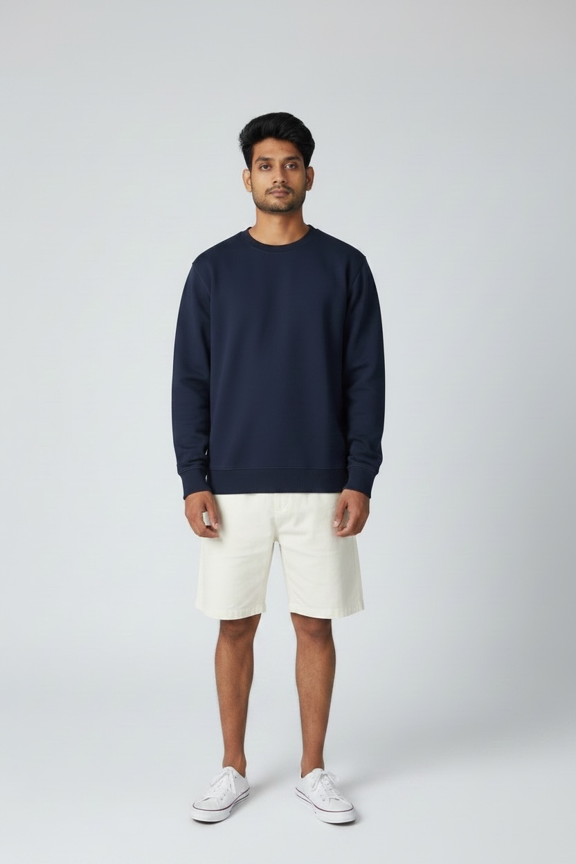 Navy Blue Regular Sweatshirt