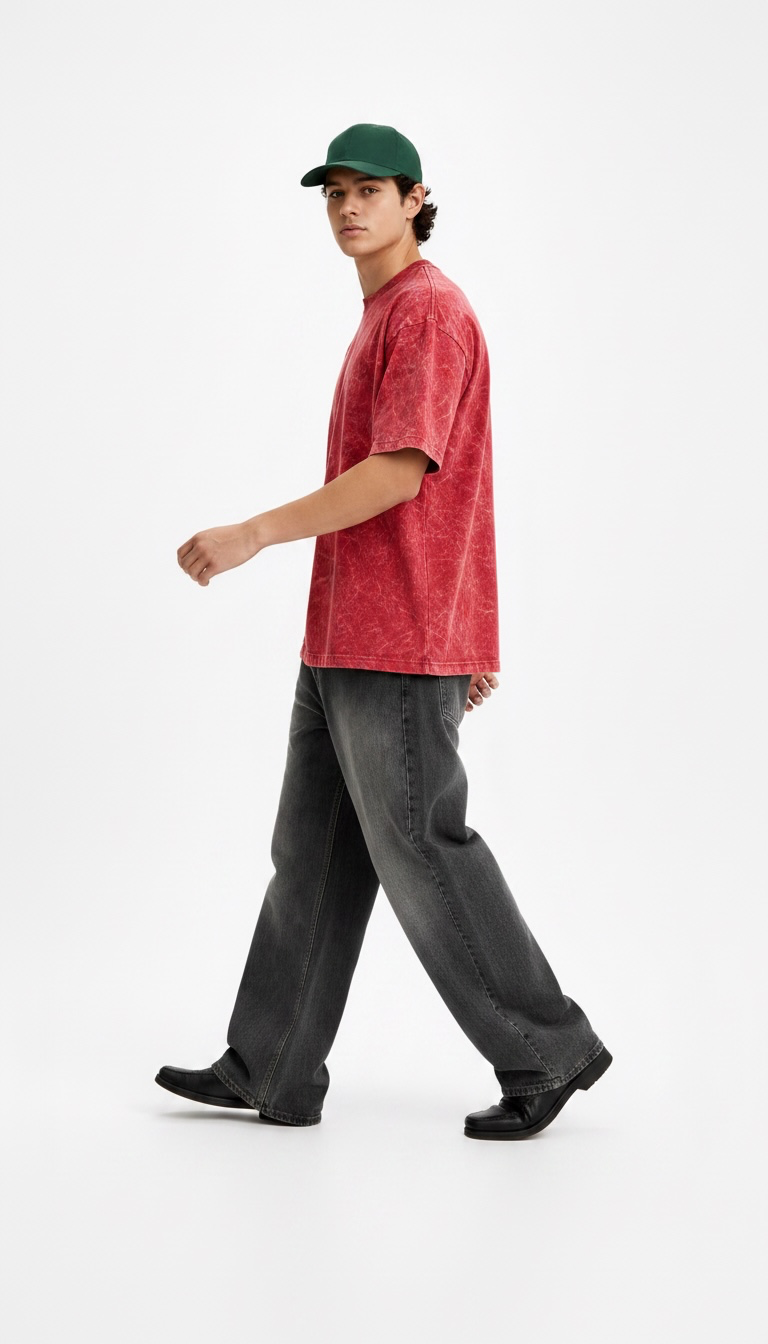 Black & Red Acid Wash Pack of 2