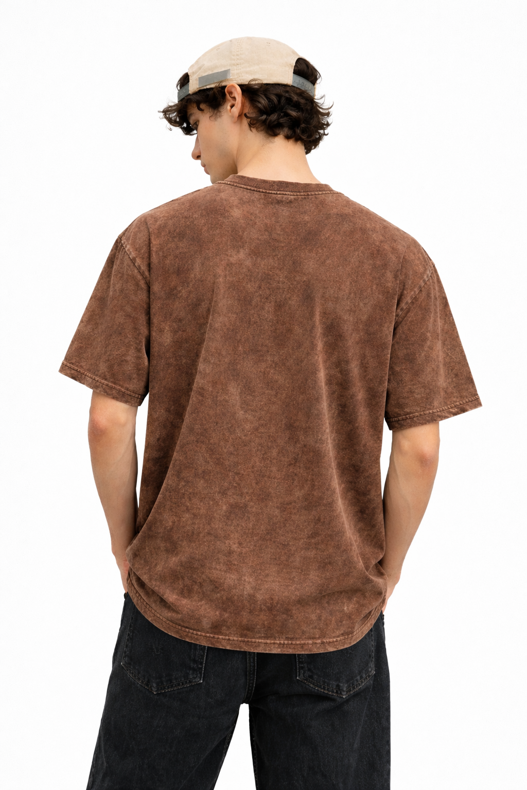 Brown Acid Wash Oversized T-shirt
