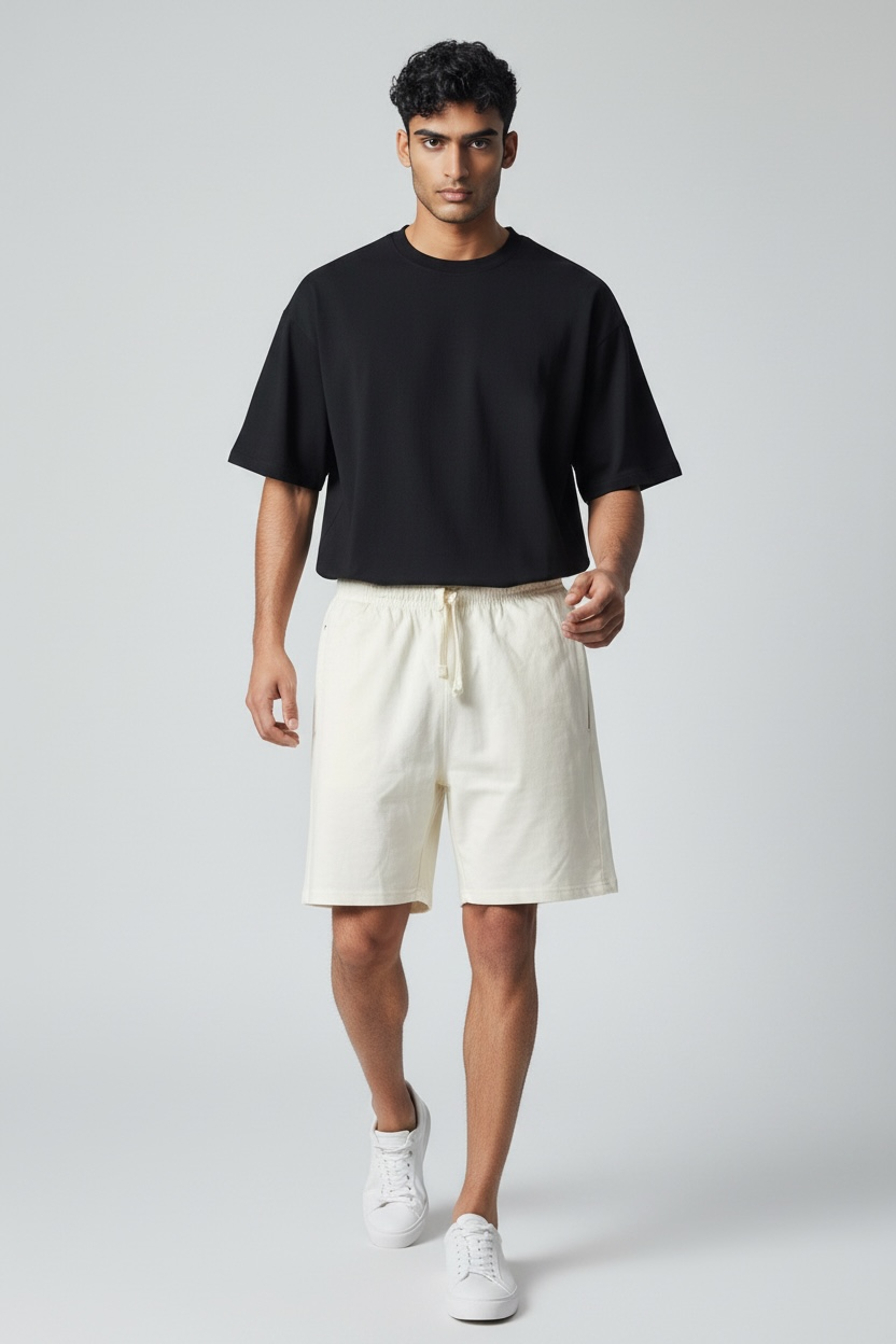 OFF White Cotton Terry Shorts
