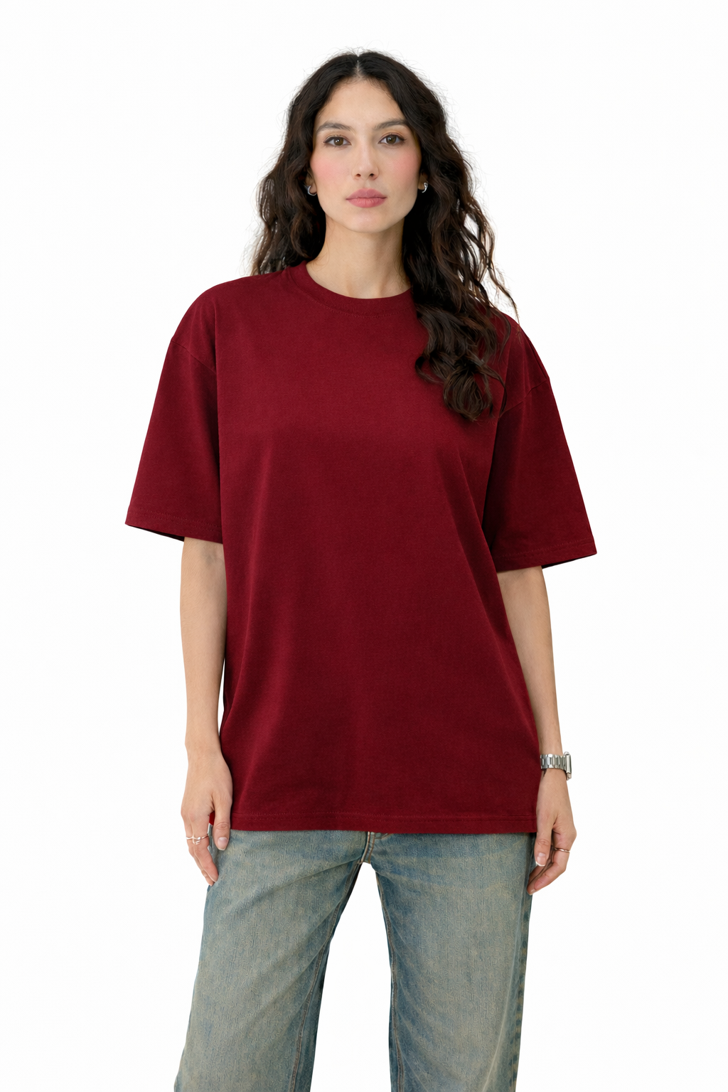 MAROON OVERSIZED T-SHIRT