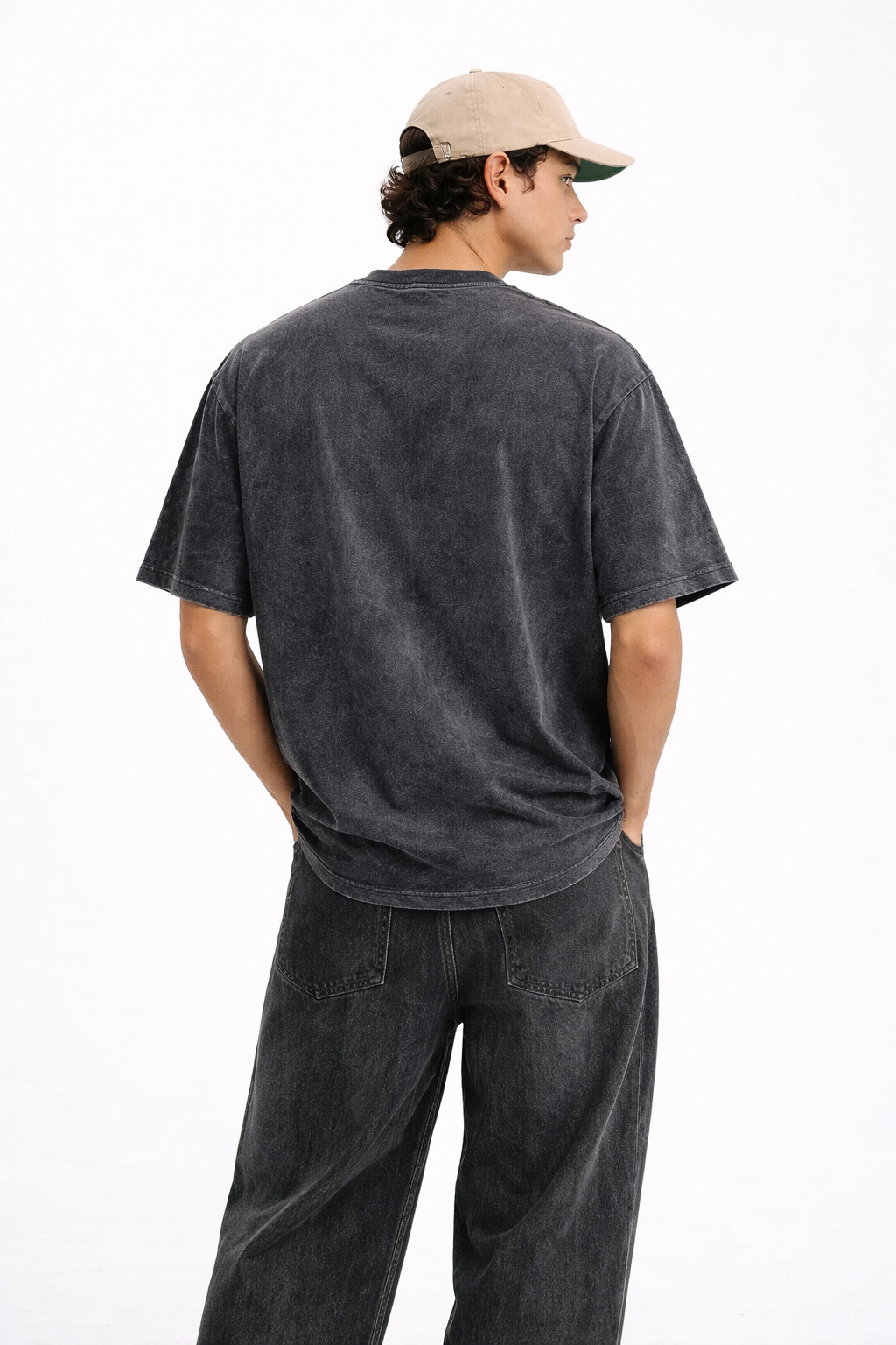 Heavyweight Oversized Black Acid Wash & Off White Pack of 2