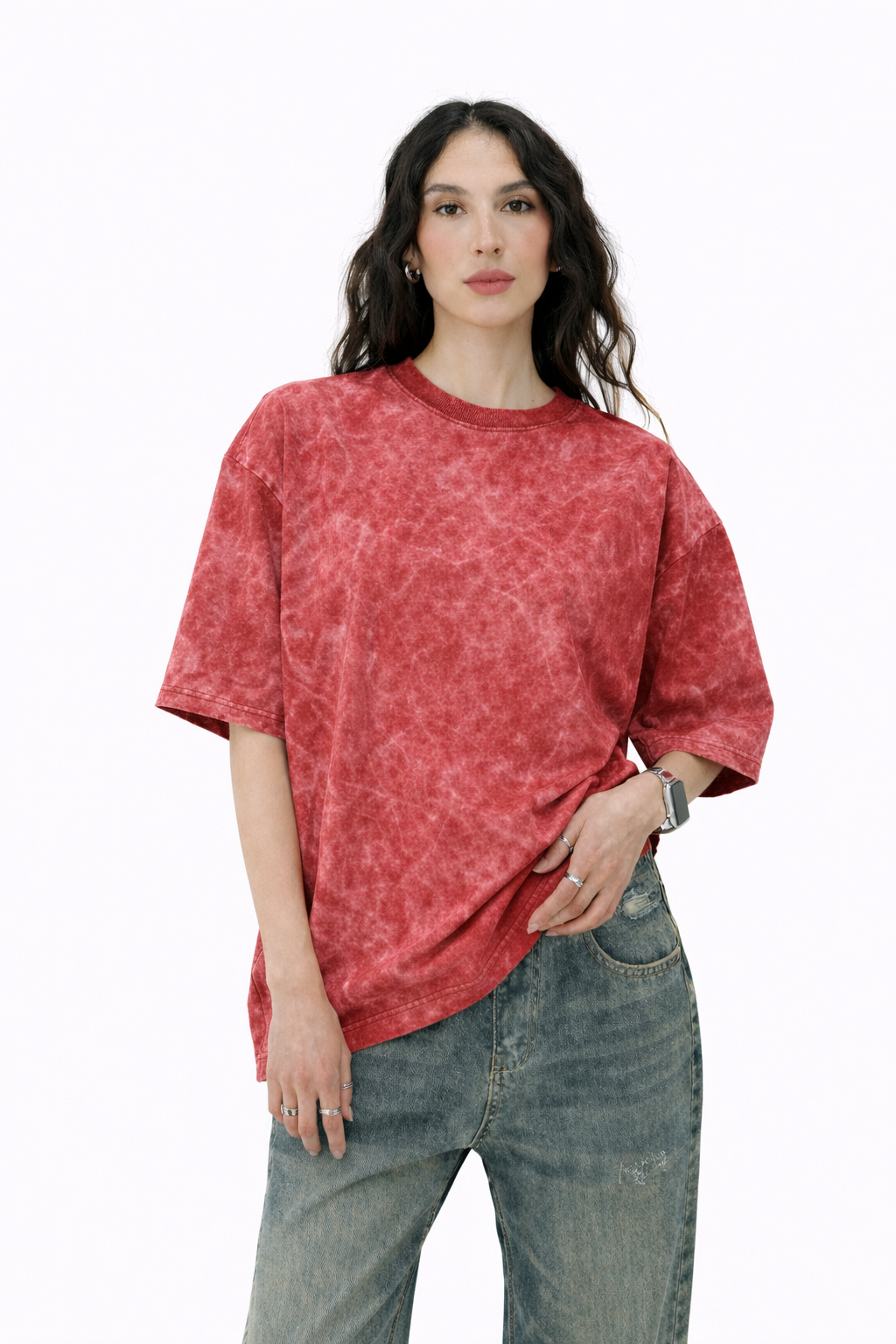 Red Heavyweight Acid wash