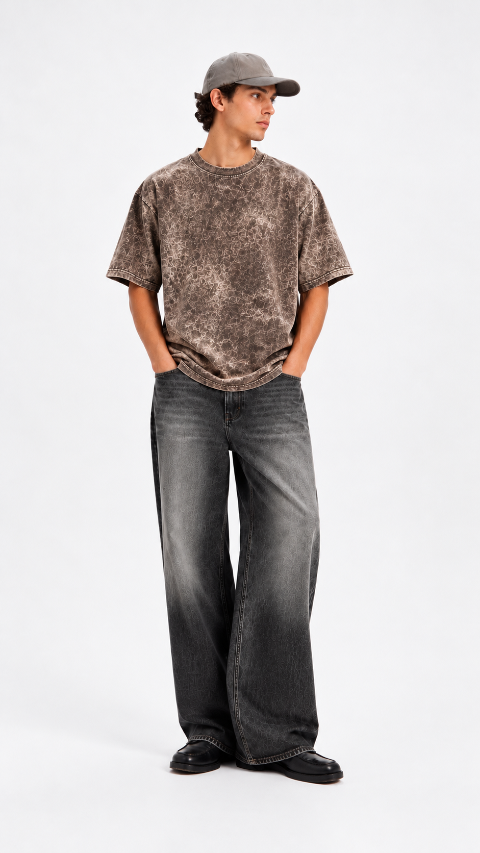 Brown Acid Wash Heavyweight T-shirt