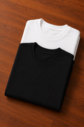 100% Cotton Oversized Black & White Pack of 2 T-Shirts