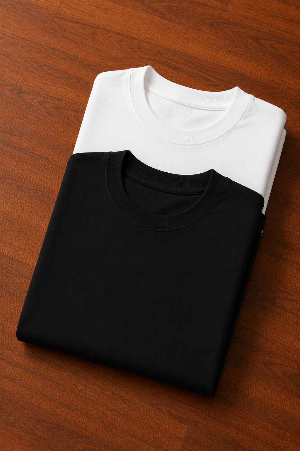 100% Cotton Oversized Black & White Pack of 2 T-Shirts