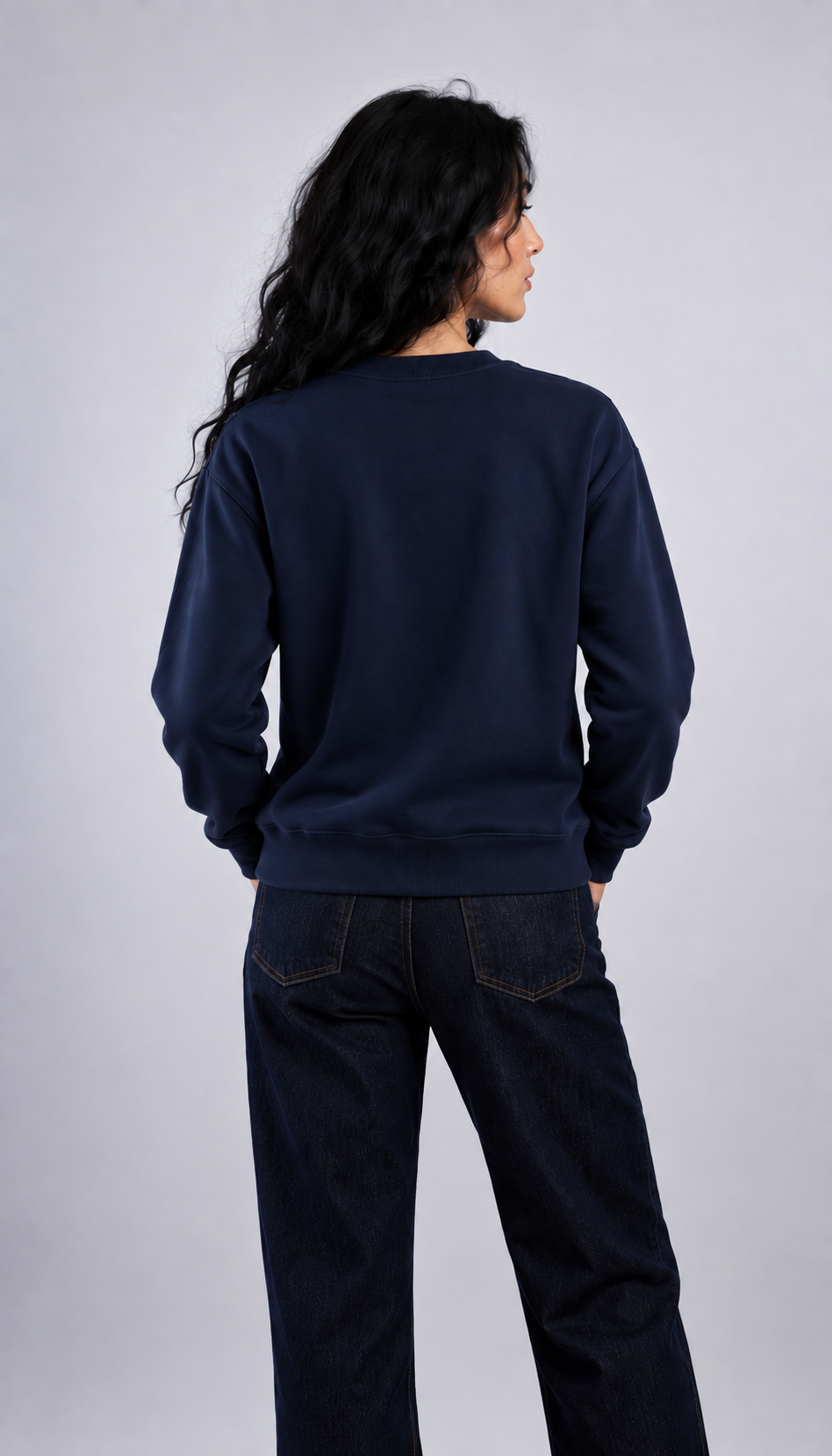 Navy Blue Regular Sweatshirt