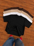 100% Cotton Oversized Pack of 4 T-Shirts Black,White,Beige,Brown