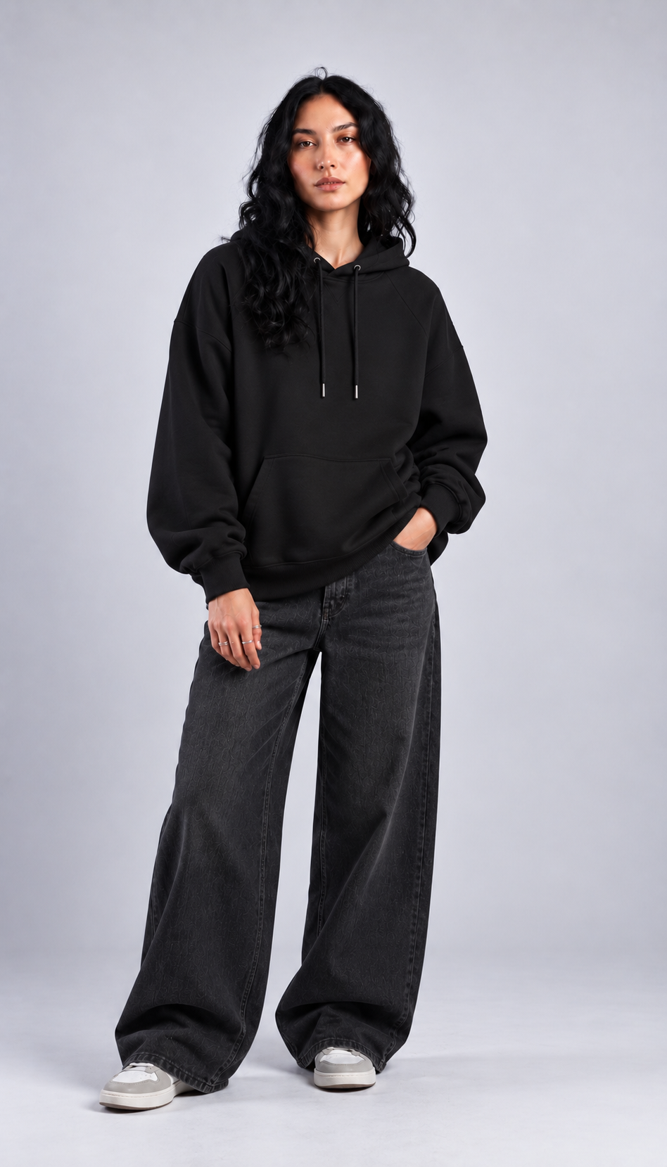 Black 430 GSM Heavyweight Oversized Hoodie
