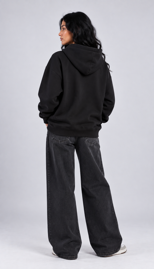 Black 430 GSM Heavyweight Oversized Hoodie
