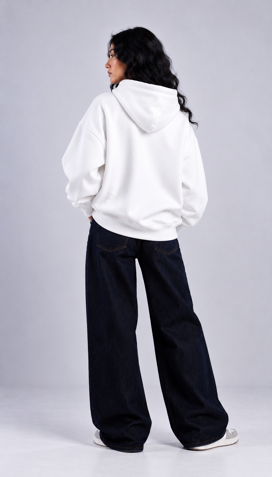 White 430 GSM Heavyweight Oversized Hoodie