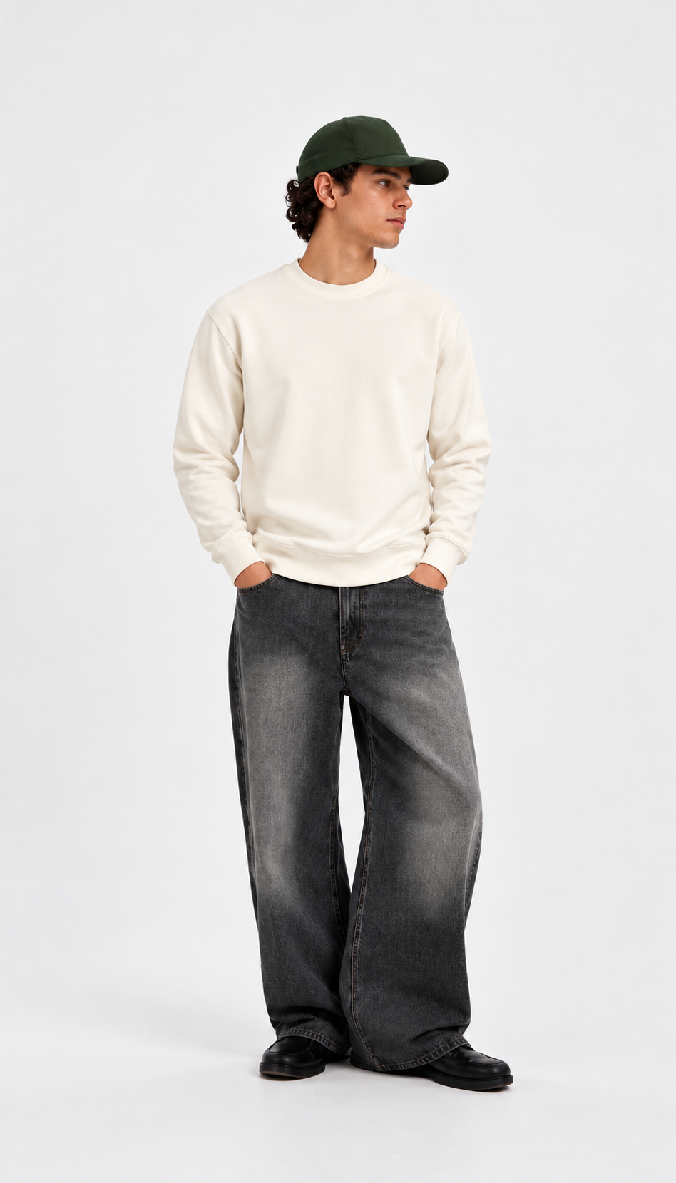 Regular Fit Sweatshirt Combo Pack Of 3 Black, Off White & Navy Blue
