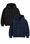 Heavyweight 430 Gsm Pack of 2 Hoodies Black & Navy Blue