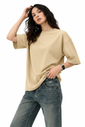 Beige 100% Cotton Oversized T-Shirt