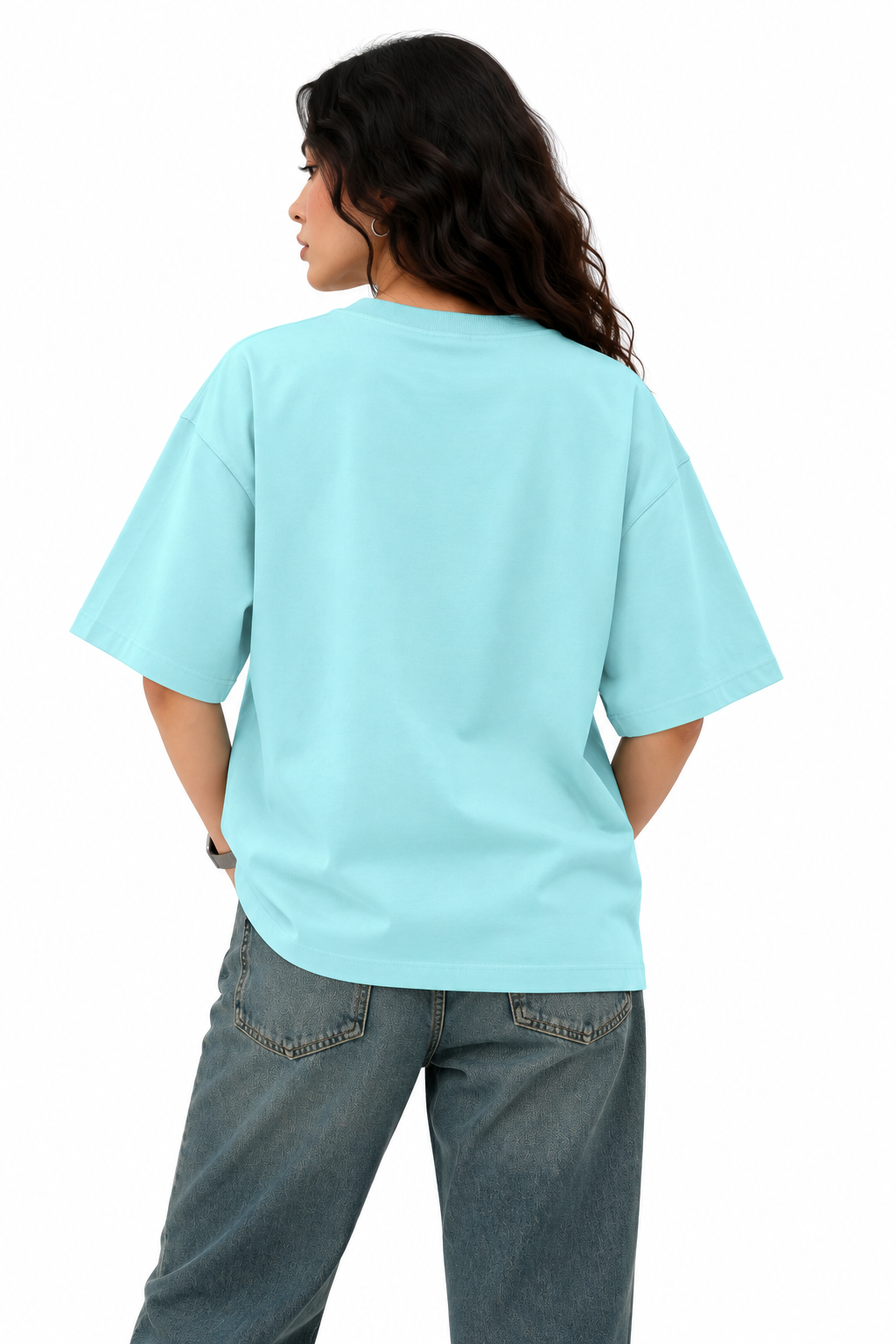 Powder Blue 100% Cotton Oversized T-Shirt