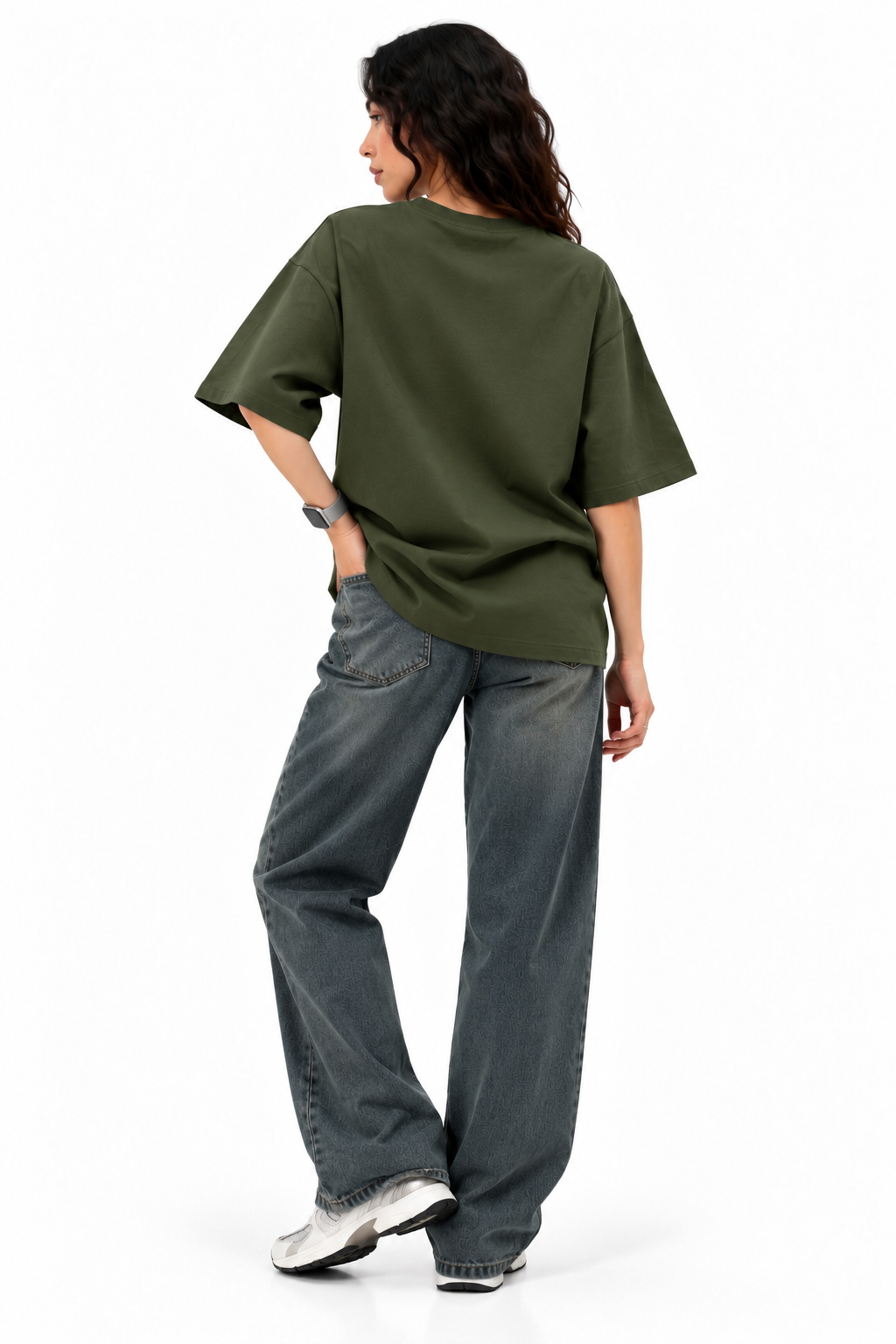 Army Green 100% Cotton Oversized T-Shirt
