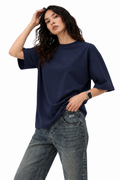 Navy Blue 100% Cotton Oversized T-Shirt