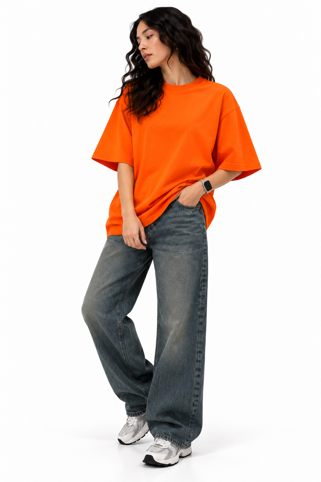 Orange 100% Cotton Oversized T-Shirt