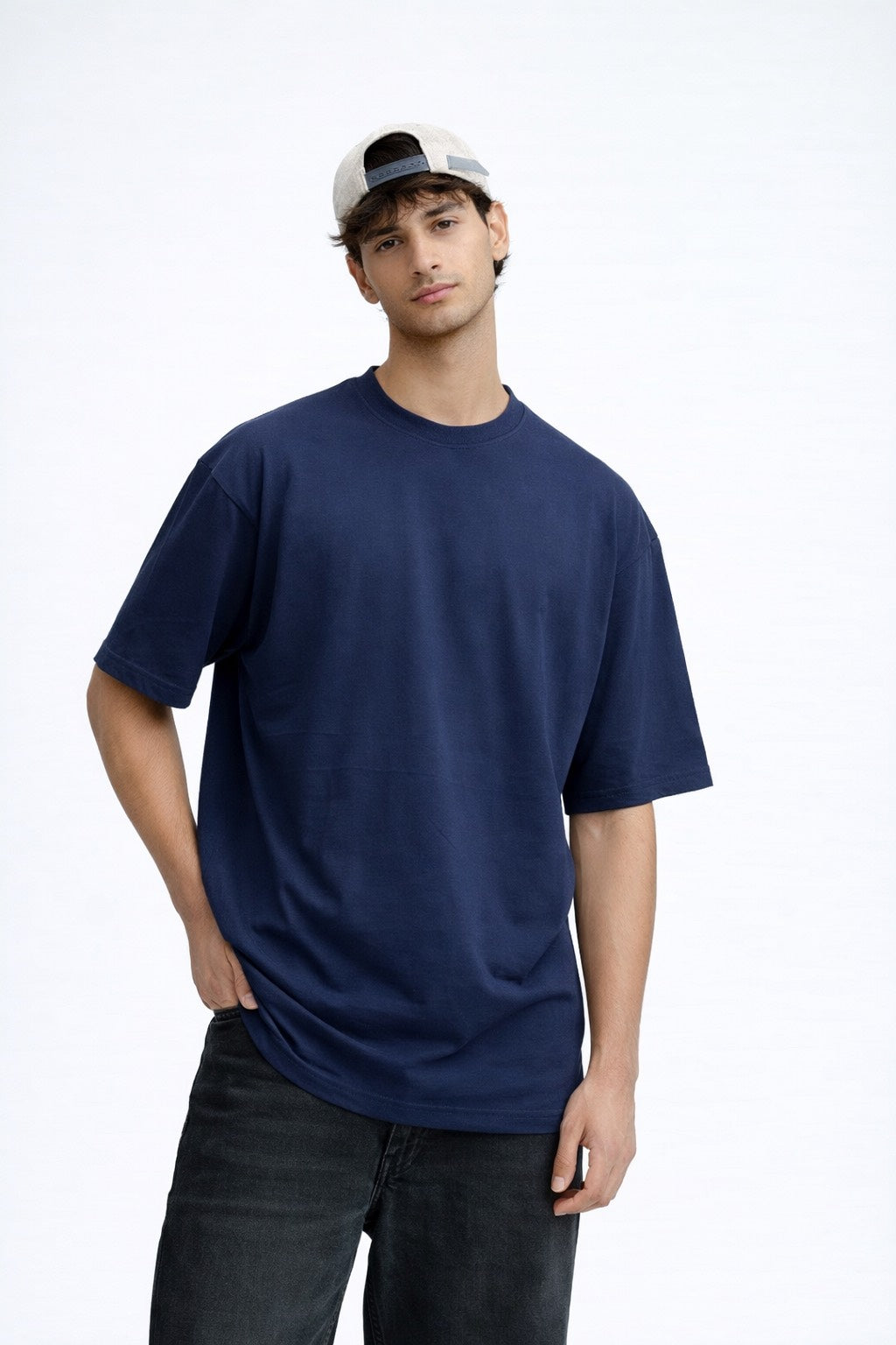 NAVY BLUE OVERSIZED T-SHIRT