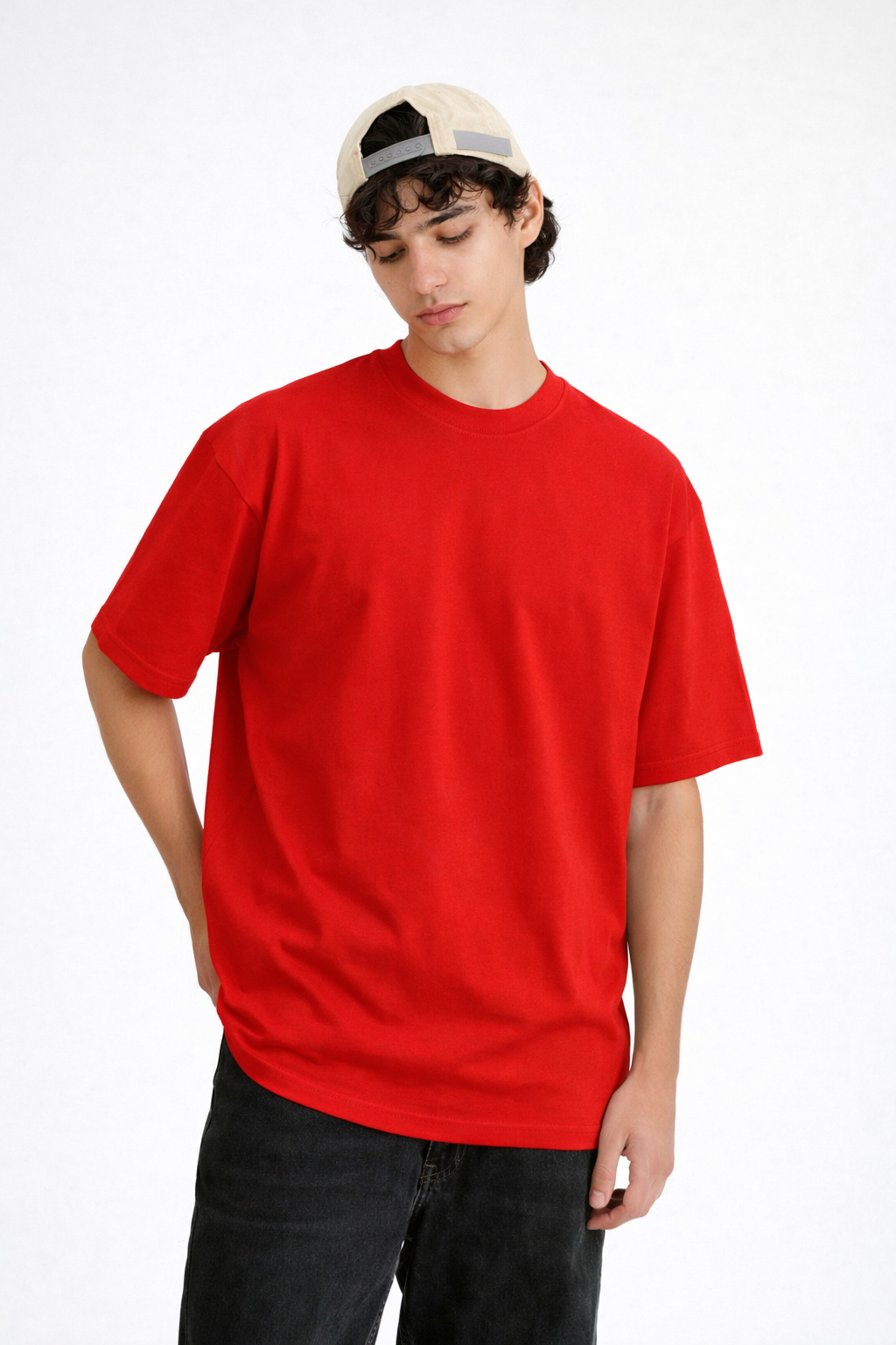 RED HEAVYWEIGHT OVERSIZED T-SHIRT