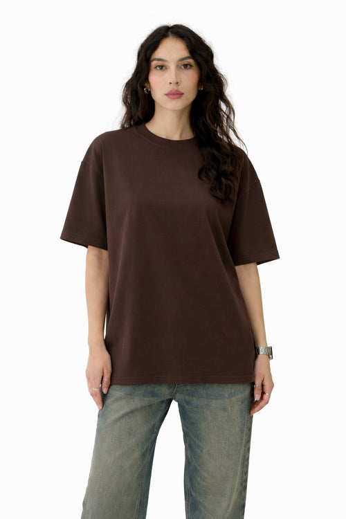 100% Cotton Oversized Pack of 4 T-Shirts Black,White,Maroon,Brown