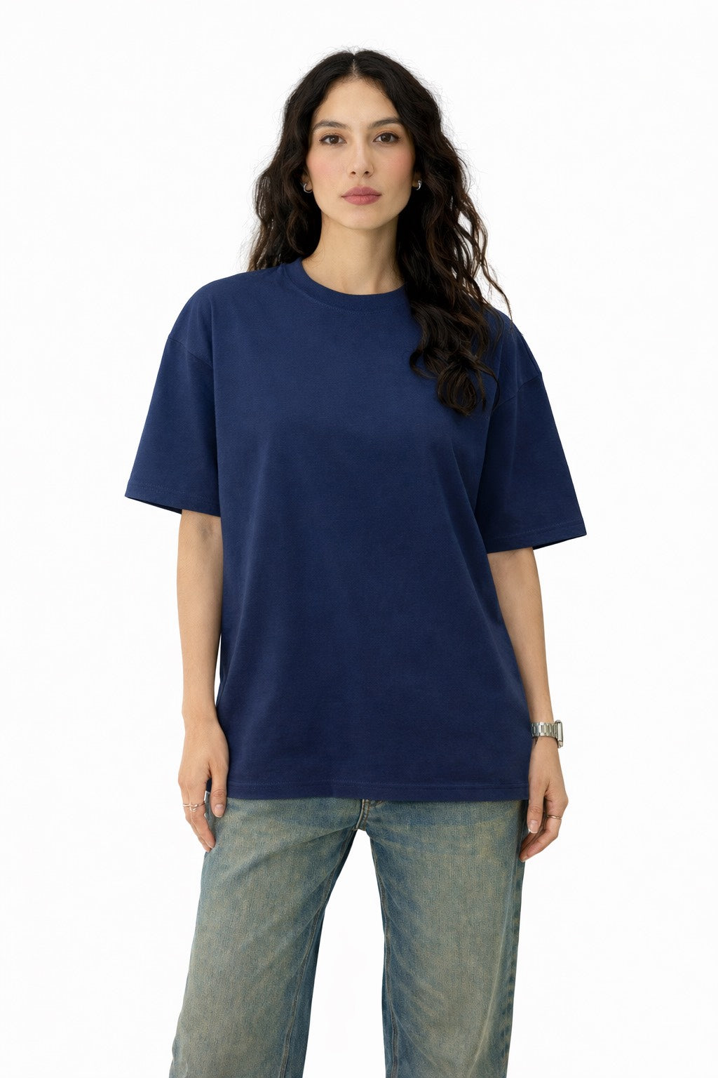 NAVY BLUE OVERSIZED T-SHIRT