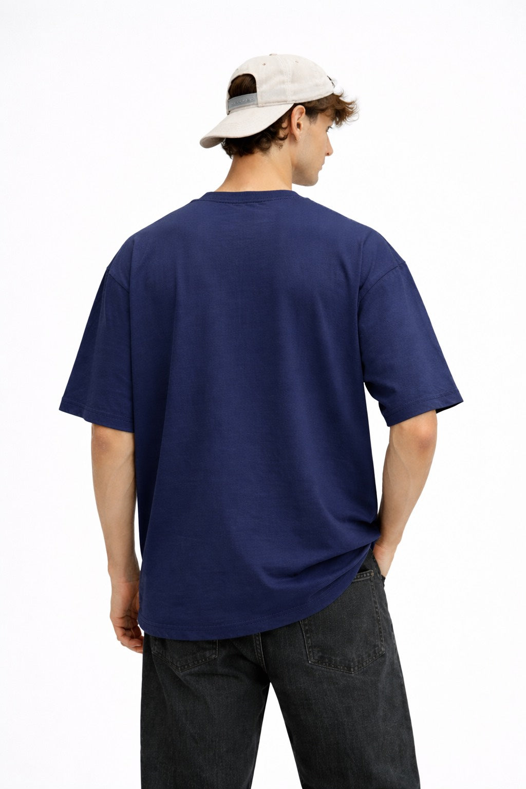 NAVY BLUE OVERSIZED T-SHIRT